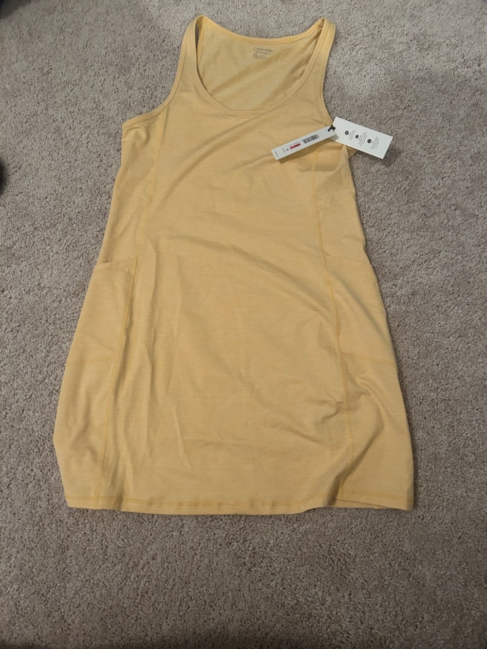 Calvin Klein Performance Pale Yellow Sleeveless Tank